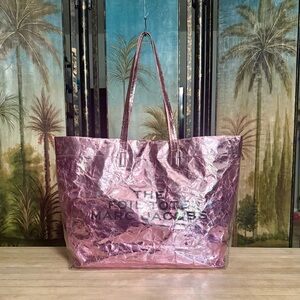 Marc Jacobs Metallic Pink PVC Foil Tote Bag Purse